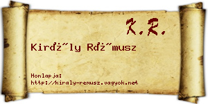 Király Rémusz névjegykártya